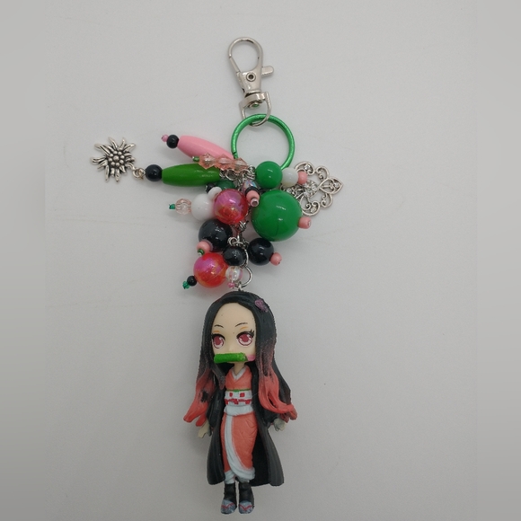 Nezuko Kamado Keychain Demon Slayer KNY Mini Figure Purse Charm Handmade - Picture 8 of 10